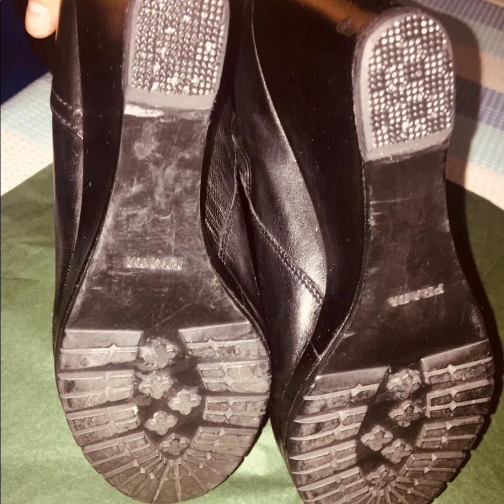 Prada wedges size 38.5 color black - Picture 6 of 7